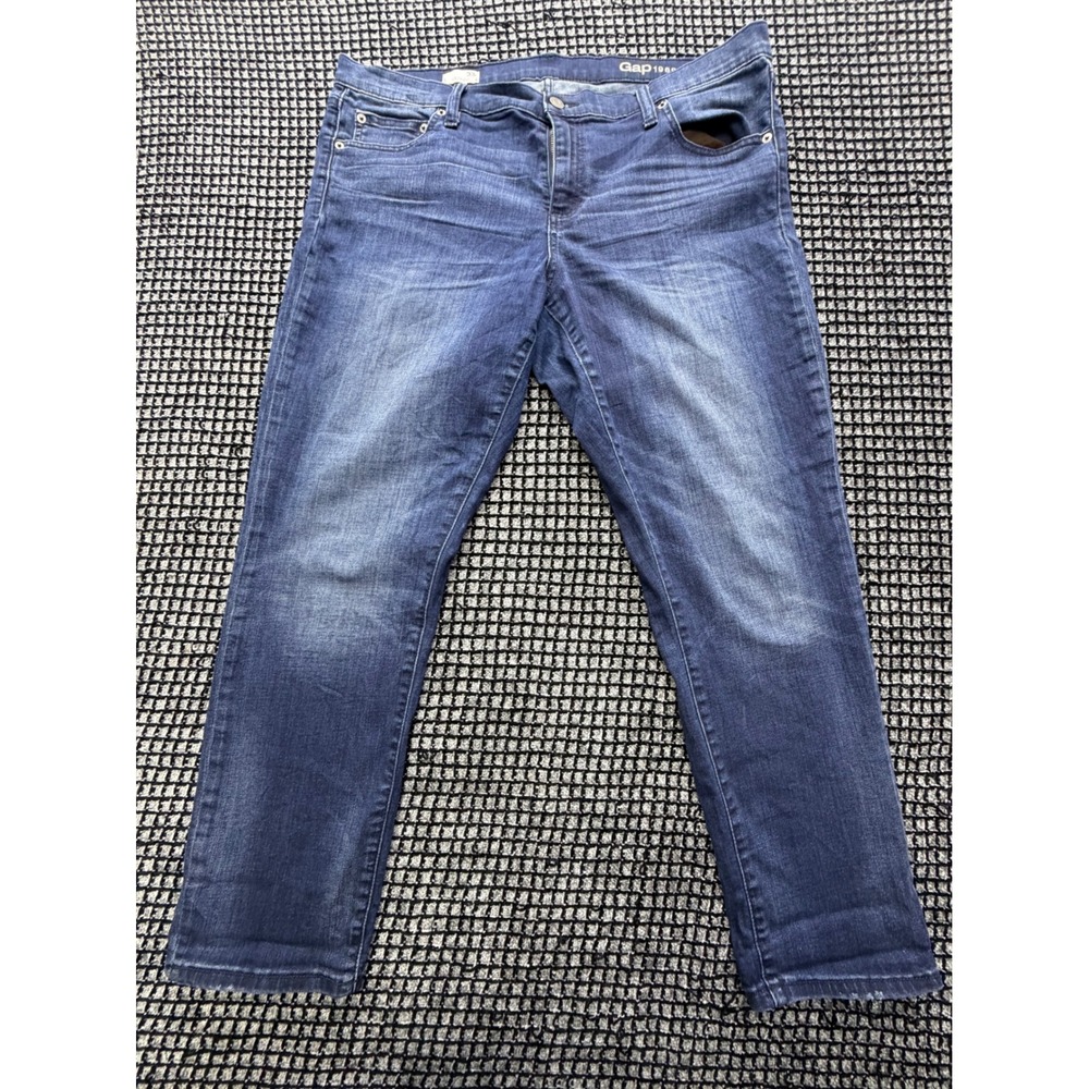 Gap Girlfriend Jeans Women 33R Blue Medium Wash Relaxed Denim‎